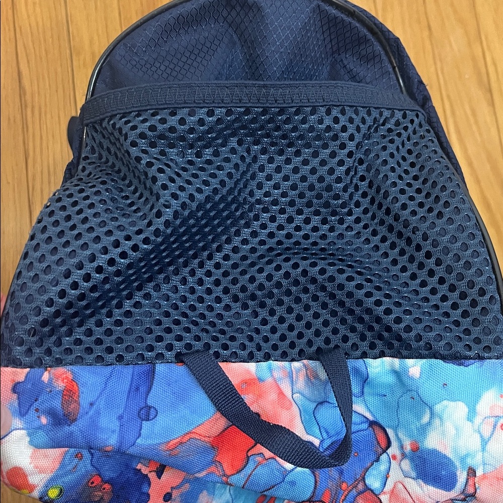 Adidas duffle gym bag navy blue women’s watercolor colorful sports luggage - Picture 2 of 7